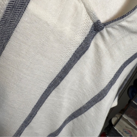 Soft Surroundings Striped Oversized Linen Blend Lagonlook Beach Vacation Dress - Picture 13 of 16